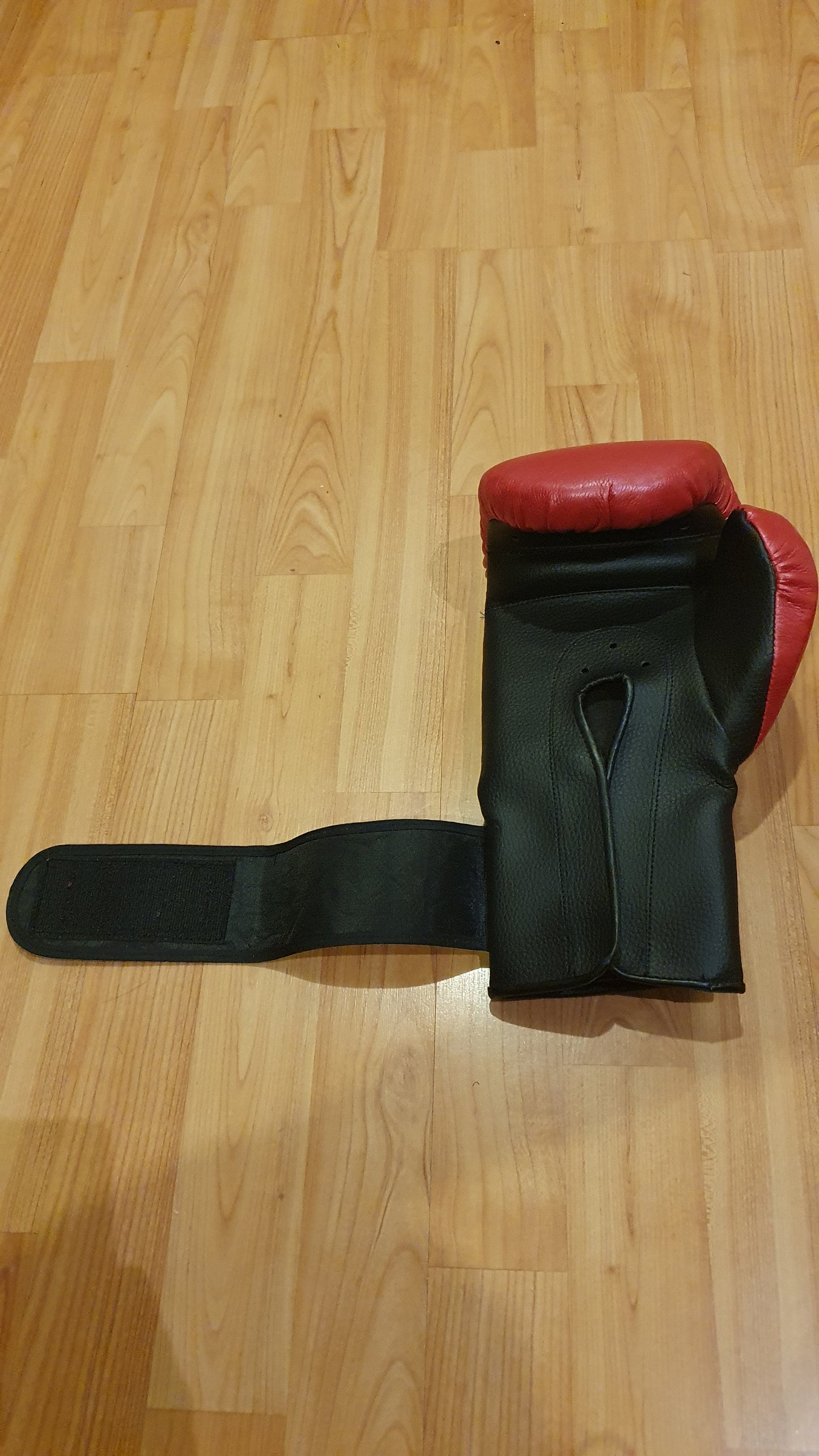 Unused Palomares Red and Black Leather Boxing Gloves