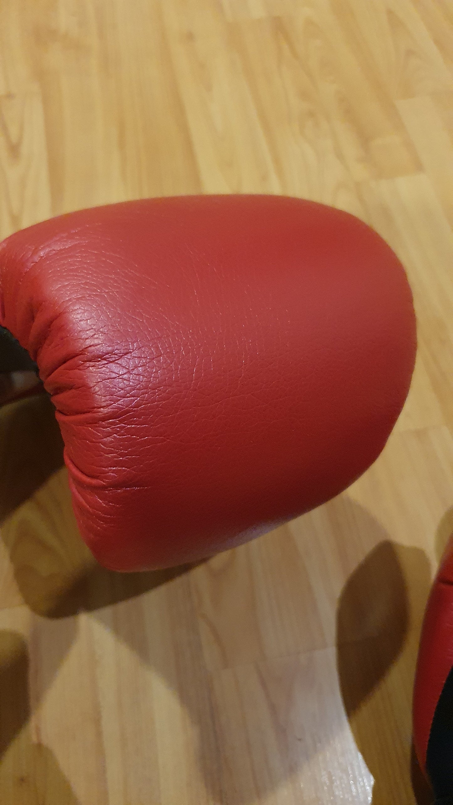 Unused Palomares Red and Black Leather Boxing Gloves