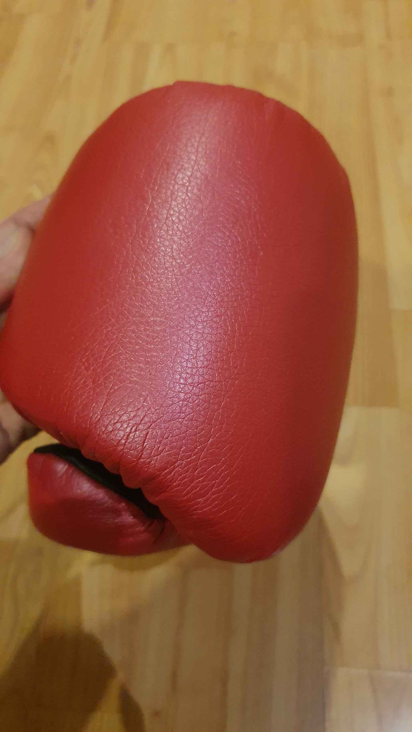 Unused Palomares Red and Black Leather Boxing Gloves
