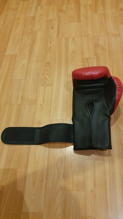 Unused Palomares Red and Black Leather Boxing Gloves