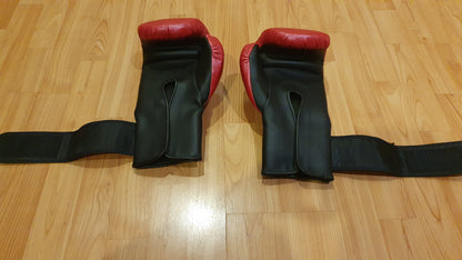 Unused Palomares Red and Black Leather Boxing Gloves