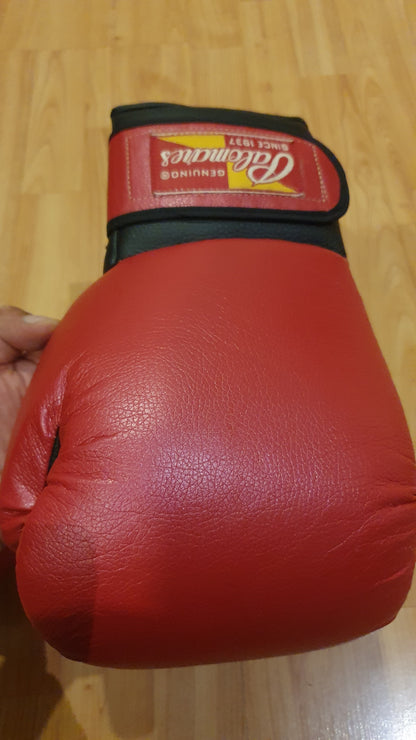 Unused Palomares Red and Black Leather Boxing Gloves