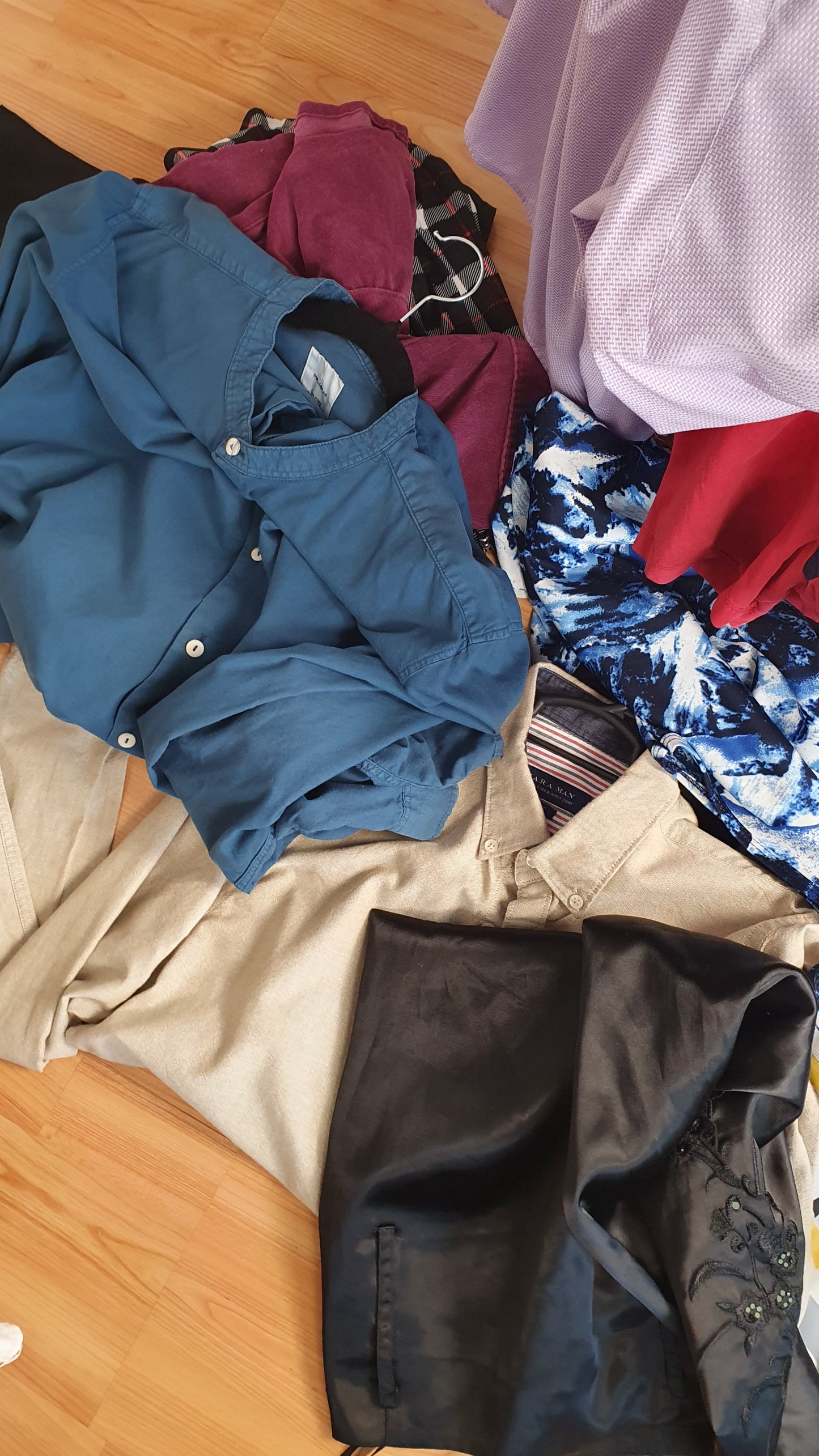 Bales of premium clothing