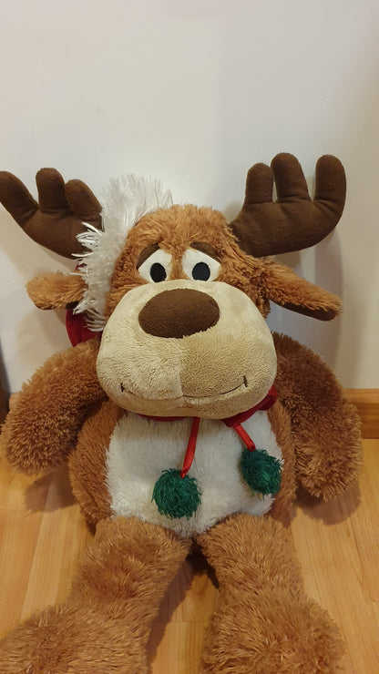 Brown Christmas Reindeer Plush - Lightly Used