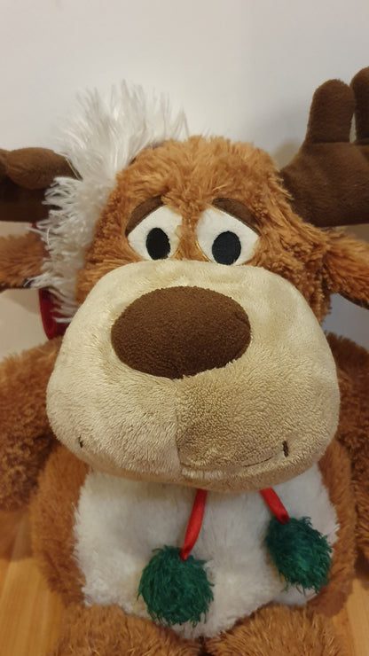 Brown Christmas Reindeer Plush - Lightly Used