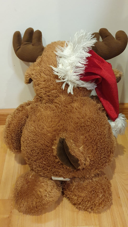 Brown Christmas Reindeer Plush - Lightly Used